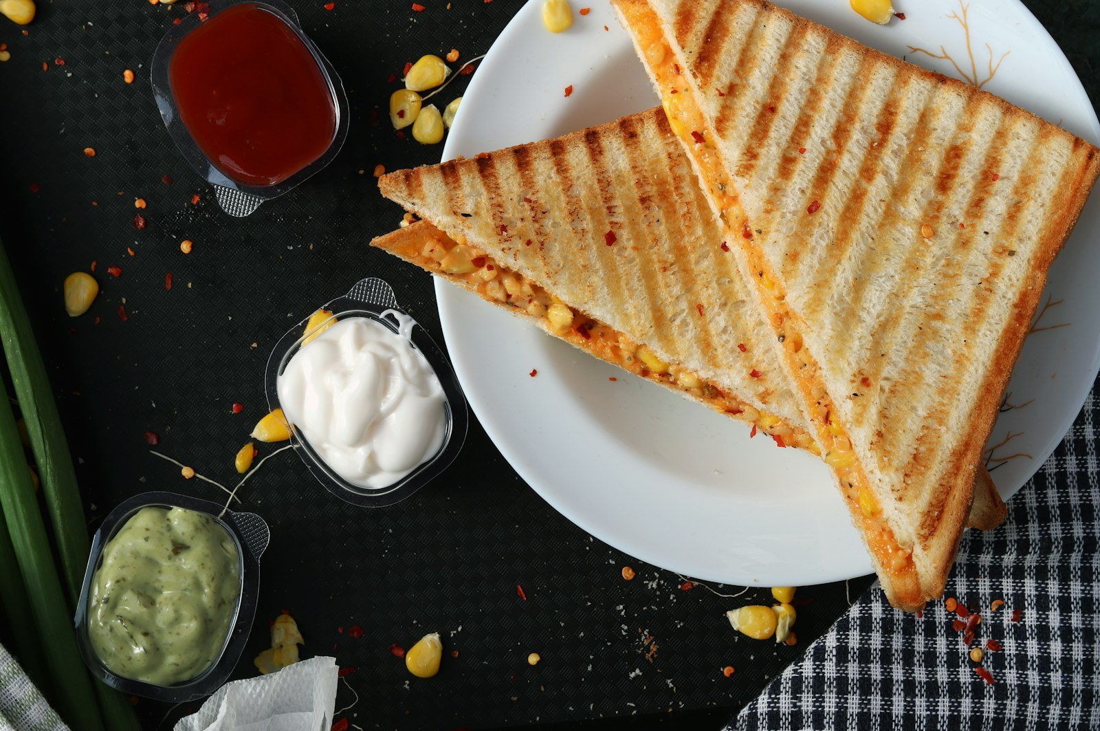 Grilled sandwiches served at the café