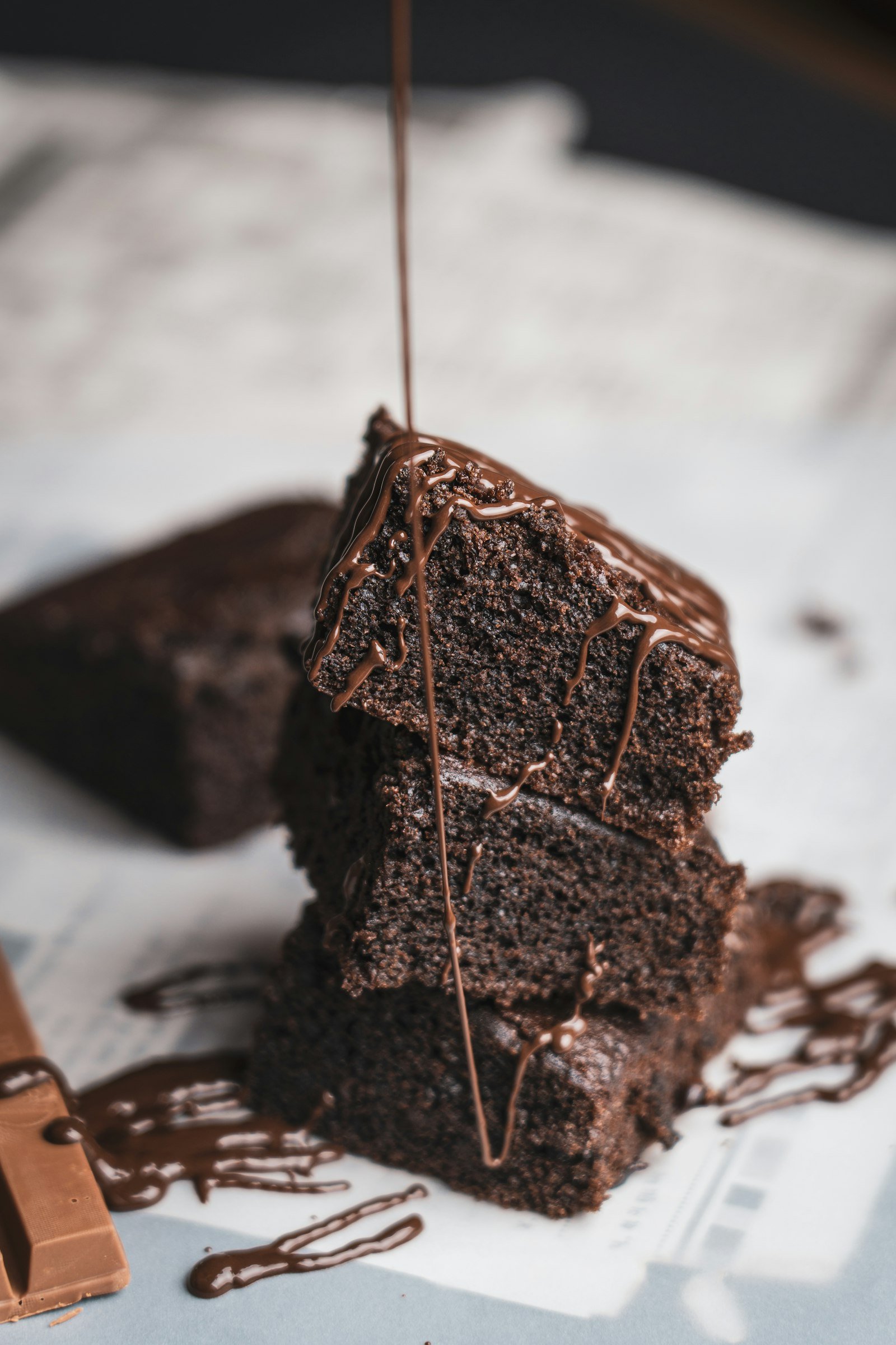 Warm chocolate brownie dessert served at Cafe Brew Vibe